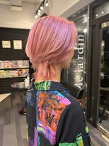 ヘアーアンドカラー ルジャルダン 葛西店(le jardin)&nbsp;センター分けウルフ×ハイトーンピンク