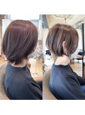 30代、40代/丸みとくびれショートボブ×アッシュベージュ/大宮