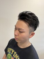 リレーションメンズヘアー(RELATION MEN'S HAIR)&nbsp;艶感×束感リバーススタイル／ベリーショート／アッシュブラック