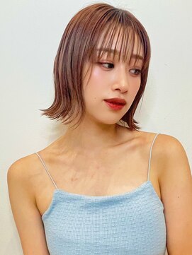 トルネード(TORNADO) オレンジ シルキーベージュ 外ハネパーマ 切りっぱなしボブ t827