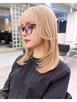 サンクプロジェクト(cinq PROJECT)&nbsp;ミルクティーベージュダブルカラーブリーチカラーレイヤーカット