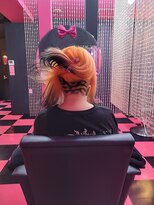 リミックス(REMIX by Love hair KING OF PRINCESS HAIR&EXTENTION)&nbsp;原色派手髪　フォックスカラー　原色オレンジ　ブラック　虎柄