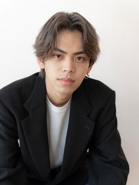 イオ 本厚木(io) センターパートメンズバレイヤージュウルフ短髪モテ髪