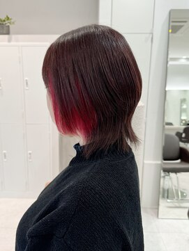 シュク 高円寺(SYUK) インナーカラー/チェリーレッド/ウルフレイヤー【高円寺 中野】