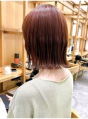 Say.ボブ地毛風ストレートピンクブラウン外ハネボブ表参道青山