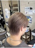 ミルクティーアッシュハイトーン透明感グレージュカラー 池袋
