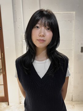 コフィー バイ メルト 吉祥寺(cofy by melt) 【中澤彩乃】ロングウルフカットレイヤーハッシュカット韓国黒髪