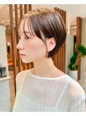 大人マッシュショート前髪ありショートボブ