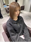 ボブカット/オリーブベージュ/髪質改善縮毛矯正/レイヤーボブ