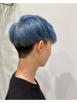 イメージア 町田店(IMAGE A) 借り上げツーブロックマッシュ水色ブルーカラー