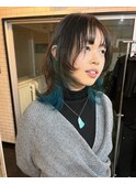〈atsuno〉ウルフレイヤーとグリーンカラー【カラー/ブリーチ】