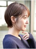 横浜西口切りっぱなしミニボブショートレイヤー前下がり前髪なし