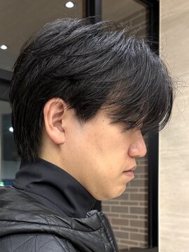 カルム(kalm) メンズセンターパートウルフセンターパートニュアンスパーマ襟足