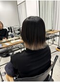 裾カラー/エンドカラー/ホワイトブロンド/外ハネボブ