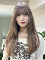 サンク 原宿 表参道(cinq)&nbsp;ヘーゼルベージュピンクベージュハッシュカットレイヤーボブ韓国