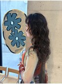 顔まわりレイヤー　強めパーマ　HANA KOHARU風スパイラルパーマ