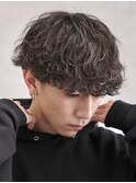渋谷波巻きパーマメンズカットルーズパーマラウンドマッシュヘア