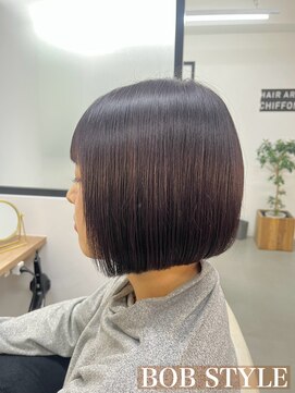 ヘアーアートシフォン 池袋西口店(Hair art chiffon) ナチュラルショート/ミルクブラウン/白髪ぼかし/縮毛矯正/池袋