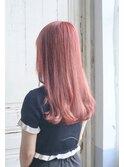 アプリコットピンクのロングヘア