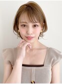 ハンサムショート・小顔カット・ペールベージュ・大人かわいい