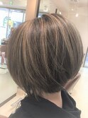 30代40代大人かわいいヘア　ショートボブ　ハイライト[草加駅]