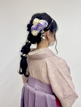 ベルクープス 天王寺店(Belle Coupes) 【BelleCoupes】袴着付けヘアセット レース 淡色ラベンダー