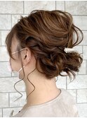 ヘアセット/ヘアアレンジ/ゆるふわ/シニヨン風/結婚式/お呼ばれ