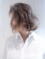 アルバム 銀座(ALBUM GINZA)&nbsp;ベージュボブ_斜めバンググレージュカラー_ba460082