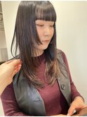 【Cuem 菅原】ロングレイヤーワイドバングぷつっと姫カット