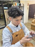 オールバックセンターパーマ