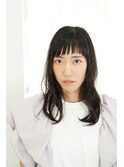前髪短め　セミロング