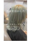 ハイトーンブリーチカラールーツカラーウルフカットレイヤー