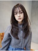 レイヤーボブカット顔周りレイヤーウルフハッシュカット