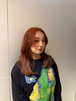 リノア 鵠沼海岸(LINOA)&nbsp;ブリーチなしカラー/オレンジカラー/ロングレイヤー