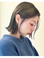 ノラギンザユー(NORA GINZA/U) 切りっぱなし外ハネボブ艶暗髪シースルーバング