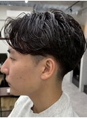 MEN'S HAIR/ブルーブラック/フェザーパーマ/錦糸町