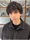 大人のシャドウパーマで縦落ちツイスパ風清潔感