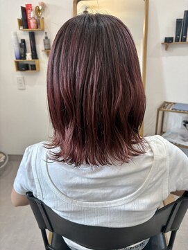 ココヘアー(coco hair) 艶ピンクブラウン×大人ミディアムレイヤー