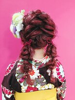 ヘアセットサロン アッシュ 神戸三宮(Ash)&nbsp;ボリューム感大切★モコモコなツインテール編み下ろし