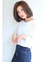 オーロ 宝塚店(ORO)&nbsp;ローライトココアブラウン大人かわいいゆるふわシアーカラーボブ