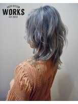 ワークス ヘアデザイン(WORKS HAIR DESIGN) グレーブルーアッシュデザインカラー