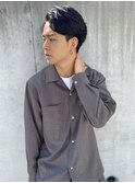 2ブロックで刈り上げショート　アップバング　メンズ　洗足