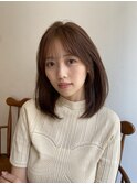 大人かわいいふんわりミディアムレイヤー/ピンクベージュ