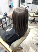コントラストハイライト/赤みのないカラー/グレージュ/ボブ