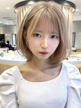ロンドウル 熊本(Lond ulu) 大人可愛いショートボブ/ベージュ