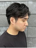 メンズマッシュセンターパートスパイラルパーマニュアンスパーマ