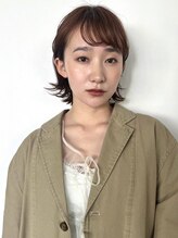 エミス バイ メルト 吉祥寺(emis by melt) 【吉田江梨】暖色ボブ顎下外ハネオレンジブラウン前髪カット