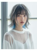 【韓国・ボブ】ブルーカラーエンドカラー