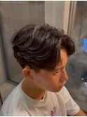 MEN’S HAIR/フェザーパーマ/センターパート/ワンカール/松戸駅