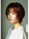 大人ショート/アプリコットオレンジカラー/小顔/髪質改善/越谷